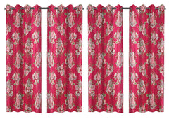 Kuber Industries Polyester 6 Pieces 7 Feet Eyelet Door Curtain (Pink) -Ctktc029584