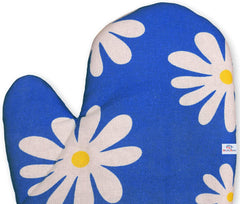 Heart Home Flower Design Cotton Microwave Oven Mitten/Gloves for Microwave, Set of 2 (Blue)