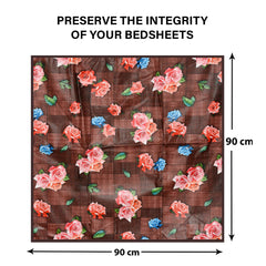 Kuber Industries Food Mat | Waterproof Bedsheet Protector | Reversible Bed Server Mat | Star Design Square Mattress Protector for Home | Food Mat for Kids | 90 cm | Brown