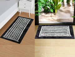 Heart Home Runner | Bedside Runner for Bedroom | Micro Border Home Decor Runner & Door Mat Combo | Anti-Skid Runner & Door Mat | Runner & Door Mat Set | Set of 2 | Gray