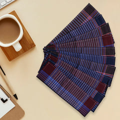 Kuber Industries Handkerchiefs|Sweat Absorbent Gingham Check Dark Colored Soft Cotton Square Hankies for Man,Boys & Wicking Sweat from Hands,Face,Set of 6 (Multicolor)