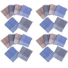 Heart Home Handkerchiefs | Soft Cotton | Hankies for Mans | Hankies for Boys | Small Check | Rumal for Mans | Boys | Wicking Sweat | Set of 24 | Multi