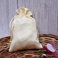 Heart Home Potli|Jari Silk Wedding Potli|Drawstring Closure Potli|Wallet Potli|Christmas Gift Potli|Baby Shower Potli|Traditional Shagun Potli|5x7 Inch|Small|Pack of 4|Cream