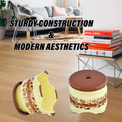 Kuber Industries Stool | Stool for Bedroom | Stool for Bathroom | Stool for Kitchen | Sitting Stool for Home | Patla Stool for Outdoor & Indoor | Dream Z | Cream & Brown