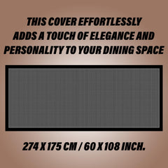Heart Home Dining Table Cover | Cotton Table Cloth Cover | 8 Seater Table Cloth | Barik Check Table Cover | Table Protector | Table Cover for Dining Table | 60x108 Inch | DTC | Black