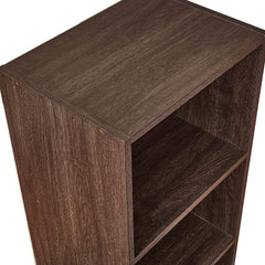 Kuber Industries Book Shelf|Wooden 4 Shelves Engineered Bookshelf|Storage Cabinet for Kitchen,Wall Shelf,D�cor shelf,30"X30",(Brown) (Pack of 5)