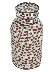Heart Home Circle Design PVC Lpg Gas Cylinder Cover- Pack of 2 (Maroon & Cream)-HS43HEARTH25615