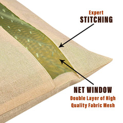 Heart Home Saree Bags | Clothes Bags for Storage | Cotton Wardrobe Organizer | Mesh Window Cloth Storage Bags Set | Single Packing Saree Cover with Button | Pack of 15 | Cream