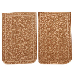 Kuber Industries Leaf Design 6 Piece Velvet 5 Seater Sofa Cover Set - Gold