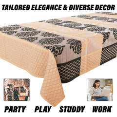 Kuber Industries Center Table Cover | Kitchen Dining Tablecloth | 4 Seater Center Table Cover | Center Table Cover for Hall Décor | Brown Star Patta Net Tablecloth | CTC | 60x40 | Orange