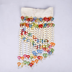 Heart Home Toran | Beads Bandarwal Toran | Bandarwal for Home D�cor | Diwali Door Toran | Wall Hanging Bandarwal for Pooja Room | Multi Heart Toran | White
