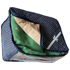 Kuber Industries 3 Layered Quilted Printed Cotton Saree Cover, Blue