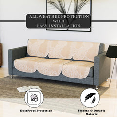 Heart Home Sofa Cover | Net Sofa Slipcover Set | Sofa Cover for Living Room | Sofa Slip Cover for Hall | 5-Seater Sofa Cover for Home Decor | Sofa Cover Set | Peacock-Design | 10 Piece | Maroon