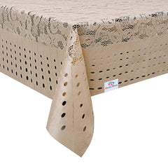 Heart Home Floral Printed Home Decorative Luxurious 4 Seater Cotton Center Table Cover/Table Cloth, 40"x60" (Gold)-44HH014