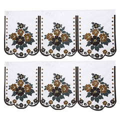 Kuber Industries Flower Cotton 7 Pieces 5 Seater Sofa Cover with Center Table Cover (CTKTC028735, Brown, Standard)