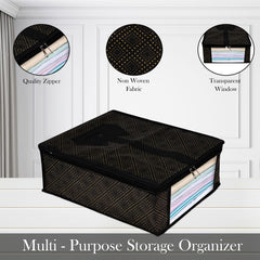 Heart Home Shirt Cover|Shirt Storage Organizer|Clothing Organizer|Foldable Shirt Cover|Wardrobe Organizer with Transparent Window|Golden-Dot Shirt Bag|Pack of 2|Black