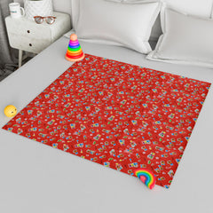 Heart Home Baby Sheet | Reversible Baby Plastic Sheet | Crib Sheet for Baby | Bed Wetting Protector Sheet | Baby Mattress Sheet for Baby | Toddler Bed Sheet | 100x100 CM | Red