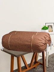 Heart Home Bolster Covers | Cotton Bolster Cover Set | Diwan Bolster Cover Set | Bolster Pillow Cover | Khakhi Printed Masand Cover | 16x32 Inch | Pack of 6 | Brown