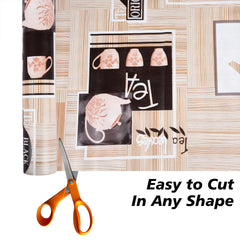 Heart Home Shelf Liner | Kitchen Cabinet Shelf Protector | Kitchen Liners for Cabinets and Drawers | Drawer Liner Mat | Kettle Design Shelf Liner Roll | Cabinet Mat | 3 MTR | Brown