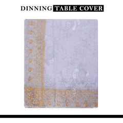 Kuber Industries Dining Table Cover | PVC Table Cover | Golden Embossed Lace Floral Table Cover | Table Protector | Table Cover for Dining Table | 60x90 | Transparent