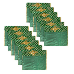 Heart Home Saree Cover | Clothes Storage Bag | Single Packing Saree with Velcro | Wardrobe Organizer | Cloth Stoarge Organizer | Check Jama Brooch-Design | Pack of 12 | Green