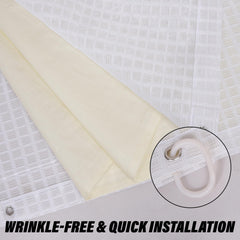 Heart Home AC Curtain | PVC Hospital Bed Curtain | Curtains for Hospital | Curtain for Bathroom | Window Blackout Curtain | Shower Curtain with 8 Rings | 7 Feet | Cream