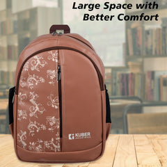 Heart Home Backpack | School Backpack for Kids | Collage Backpack | School Bag for Boys & Girls | 3 Compartments Mini Backpack | Half Print School Bag | Beige