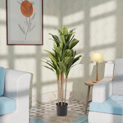 Urbane Home Corn Artificial Tree | Faux Tree with Pot | 120 CM Tall Planter |Plant for Home Decor | Evergreen Artificial Silk Tree | Plastic | FH-BXT120 | Green