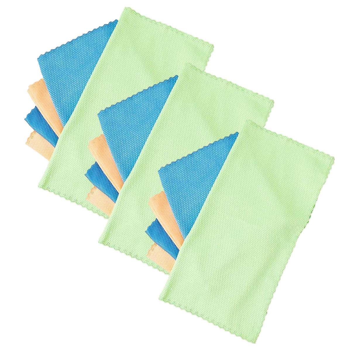 Kuber Industries Pack of 3 Scrubber for Kitchen|Multi-Purpose Microfiber Kitchen Cleaning Cloth with Fish Scales|Glass Cleaning Cloth|Polishing & Scrubbing|Scratcher & Lint Free |YLG4041|Multicolor