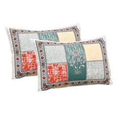 Kuber Industries Double Bedsheet with 2 Pillow Covers | 160 TC Premium Cotton Bedsheet for Double Bed | Bedsheet for Living Room-Home & Hotels | Candy Flower | 100x108 Inch | Green & Yellow