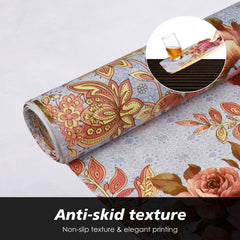 Heart Home Shelf Liner | Kitchen Cabinet Shelf Protector | Kitchen Liners for Cabinets and Drawers | Drawer Liner Mat | Pink Gulab Shelf Liner Cabinet Mat | 5 MTR | Blue