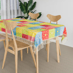 Heart Home Dining Table Cover | Kitchen Dining Tablecloth | 8 Seater Dining Table Cover | Dining Table Cover for Hall Décor | Check Kitchen Tablecloth | 60x108 | Yellow