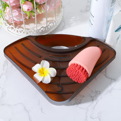 Homestic Pack of 3 Kitchen Sink Stand | Food Strainer Stand for Kitchen | Vegetable-Fruit Drainer Holder | Sink Stopper Shifter for Kitchen | Multipupose Kitchen Sink Stand | TM15007BR | Brown