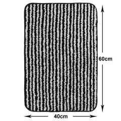 Kuber Industries Super Soft Door mat|Microfiber Anti-Slip Water Absorbant Fluffy Floor Mat|Entrance Mat for Kitchen,Bedside,Door,Living Room,60x40 cm,Set of 2|Bold and Thin Stripes (Pack of 1)