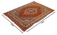 Kuber Industries 5 x 7 Feet Superfine Velvet Carpet|Rug|Living Room|Bedroom|Hall (Orange), Standard (HS_37_KUBMART020193)