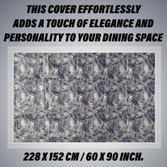 Kuber Industries Dining Table Cover | PVC Table Cloth Cover | 6 Seater Table Cloth | Leaf Gripper Table Cover | Table Protector | Table Cover for Dining Table | 60x90 Inch | DTC | Blue