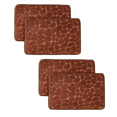 Kuber Industries Stylish DoorMat With Leopard Print Design|Super Absorbent & Comfortable|Anti Skid Bathroom Mat|Multi-Utility Mat for Living Room,Bedroom & Other Spaces|SZ-01|40x60cm,Brown (Pack Of 4)