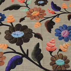 Kuber Industries Flower Printed Cotton 6 Seater Dinning Table Cover- 60"x90" (Sand)-50KM01743