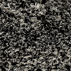 Kuber Industries CTKTC33439 Shaggy Microfibre Anti Slip Door Mat (16"x24", Black and Sky Blue) -4 Pieces