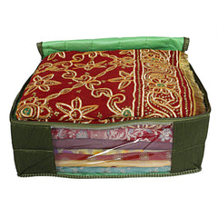 Kuber Industries 3 Piece Raw Silk Saree Cover (CTKTC2867)