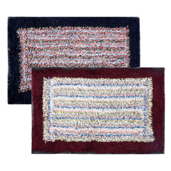 Kuber Industries Door Mat | Dust Trapper Mat | Door Entrance Mat | Anti-Skid Door Mat | Floor Mat for Home Entrance | Cotton Border Door Mat | Entryway Door Mat | Pack of 2 | Multi