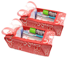 Kuber Industries D Printed Travel Shaving Dopp Kit/Toiletry Bag For Men & Women-Pack of 2 (Red)-HS_38_KUBMART21022