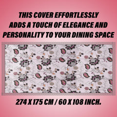 Heart Home Dining Table Cover | PVC Table Cloth Cover | 8 Seater Table Cloth | 3D Gulab Table Cover | Table Protector | Table Cover for Dining Table | 60x108 Inch | DTC | Black