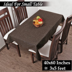 Heart Home Jute Center Table Cover, 40"x60" (Dark Brown)