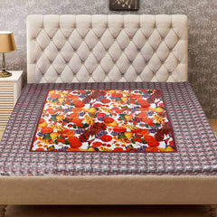 Kuber Industries Fruits Design PVC Reversible Food Mat Mattress Protector Bed Server (Maroon & White) CTKTC33209