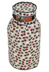 Kuber Industries Circle Design Stain/Dust/Water Proof PVC Lpg Gas Cylinder Cover (Maroon & Cream)-HS43KUBMART25614, Standard