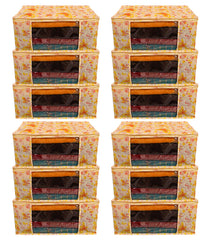 Heart Home Flower Design Non-woven Sarees, Clothes Cover/Organizer With Transparent Window- Pack of 12 (Yellow)-44HH0400