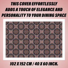 Heart Home Center Table Cover | PVC Table Cloth Cover | 4 Seater Table Cloth | Rangoli Table Cover | Table Protector | Table Cover for Center Table | 40x60 Inch | CTC | Black