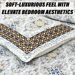 Heart Home Double Bedsheet with 2 Pillow Covers | 160 TC Premium Cotton Bedsheet for Double Bed | Bedsheet for Living Room-Home & Hotels | Dezier Carpet Print | 90x108 Inch | Blue