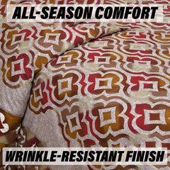 Heart Home Double Bedsheet with 2 Pillow Covers | 160 TC Premium Cotton Bedsheet for Double Bed | Bedsheet for Living Room-Home & Hotels | Rusty Star Flower | 100x108 Inch | Brown